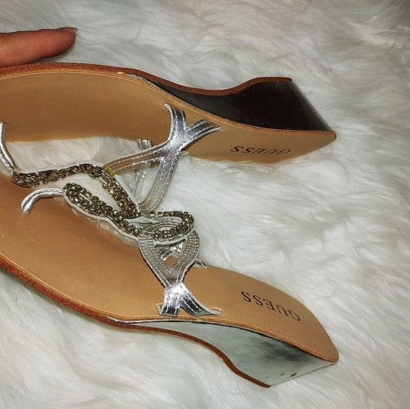 Guess Sprarkly Wedge Sandals Small - Picture 3 of 6
